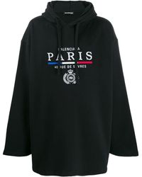 Balenciaga Oversized Logo Hoodie - Black
