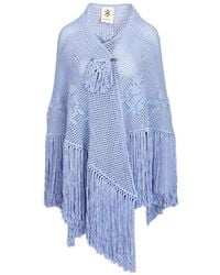 Chiara Is - Fringe-Trim Knitted Shawl - Lyst