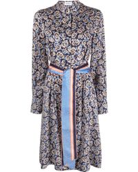 Ferragamo - Graphic-Print Midi Dress - Lyst