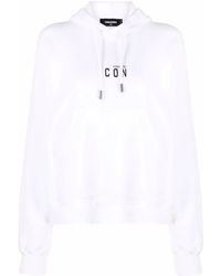 DSquared² - Logo-print Long-sleeved Hoodie - Lyst