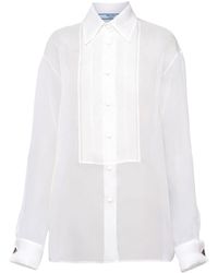 Prada - Sheer Organza Shirt - Lyst