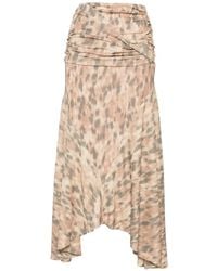 Ganni - Printed Cotton Skirt - Lyst