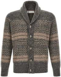 Brunello Cucinelli - Nordic Jacquard Cardigan - Lyst