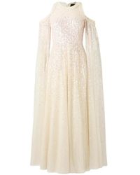 Needle & Thread - Moonlight Sequin-Embellished Cape-Sleeve Maxi Dress - Lyst