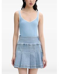 From Future - Ribbed-Knit Contrast-Trim Top - Lyst