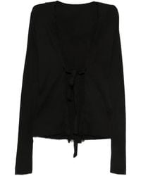 Masnada - Ribbed Tie-Front Cardigan - Lyst