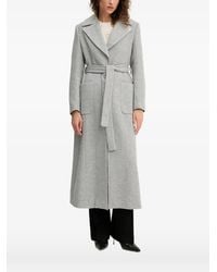 Fracomina - Herringbone-Pattern Belted Coat - Lyst