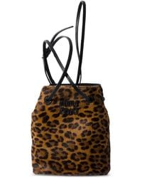 Miu Miu - Leopard-Print Logo-Detail Cross Body Bag - Lyst