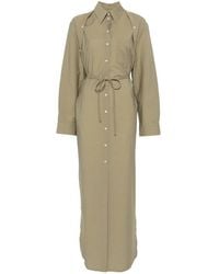 Nanushka - Erisha Button-Detail Maxi Shirt Dress - Lyst