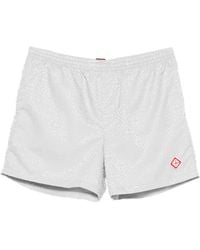 CASABLANCA - Monogram-Jacquard Logo Swim Shorts - Lyst