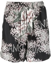 Amiri - Seidenshorts Mit Blumen-Print - Lyst