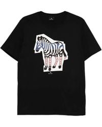 Paul Smith - Zebra Cut-Out-Print Cotton T-Shirt - Lyst