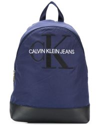Calvin Klein Rucksack mit aufgesticktem Monogramm - Blau