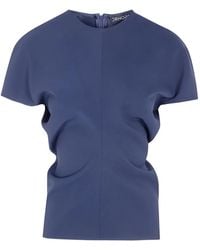 DR. HOPE - Gathered-Detail Short-Sleeve Top - Lyst