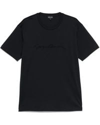 Giorgio Armani - Pure Cotton Interlock Signature Logo T-Shirt Clothing - Lyst
