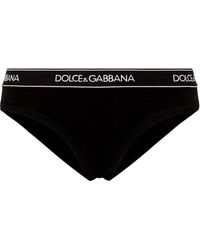 Dolce & Gabbana - High-waisted Logo-waistband Briefs - Lyst