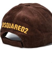 DSquared² Cord-Baseballkappe mit Patch - Braun