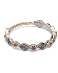 Pascale Monvoisin - 9kt Yellow Gold And Sterling Silver Ava N°1 Diamond And Pink Sapphire Ring - Lyst