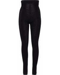 Balmain - High-Waisted Sheer Knitted Leggings - Lyst