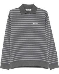 Miu Miu - Striped Polo-Collar Knit - Lyst