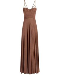 Elisabetta Franchi - Leather Viscose Dress - Lyst