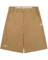 Aape By A Bathing Ape - Logo-Print Cotton Shorts - Lyst