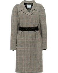 Prada Karierter Mantel - Schwarz