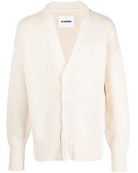 Jil Sander - Embroidered-Logo Cotton Cardigan - Lyst