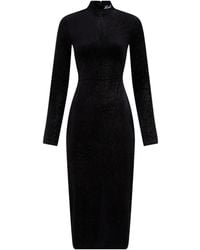 Karl Lagerfeld - Glitter-Kleid Mit Stehkragen - Lyst