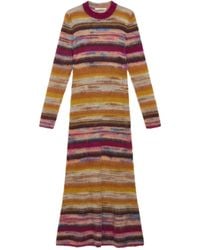 Maliparmi - Striped-Pattern Mohair Maxi Dress - Lyst