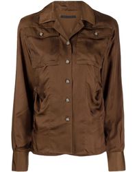 Helmut Lang - Long-Sleeve Satin-Finish Shirt - Lyst