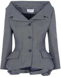 Magda Butrym - Off-The-Shoulder Peplum Blazer - Lyst