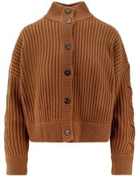 Max Mara - Wool Cashmere Ribbed Cardigan - Lyst