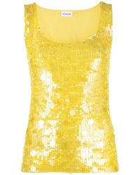 P.A.R.O.S.H. - Sequin-Embellished U-Neck Vest - Lyst