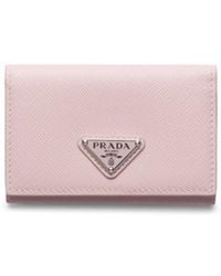 Prada - Triangle-logo Leather Cardholder - Lyst