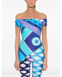 PUCCI - Combishort Vivara À Épaules Dénudées Et Imprimé Iride - Lyst