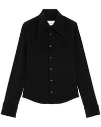 Ami Paris - Blended Silk Sharp Collar Adjusted Shirt - Lyst