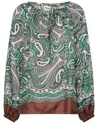 P.A.R.O.S.H. - Paisley-Print Silk Blouse - Lyst