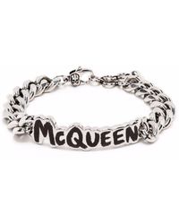 Alexander McQueen Armband Met Doodskopplakkaat voor heren Heren Sieraden voor voor Armbanden voor 