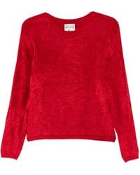Semicouture - Gebreid Vest Met Lange Mouwen En Geborsteld Effect - Lyst