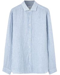 Xacus - Striped Linen Shirt - Lyst