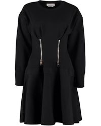 McQueen - Zip-Detail Flared Dress - Lyst