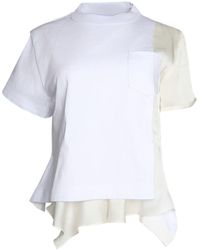 Sacai - Camiseta asimétrica con paneles - Lyst