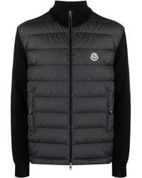 Moncler - Padded-panel Knit Cardigan - Lyst