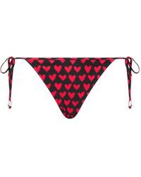 Moschino - Heart-Print Bikini Bottoms - Lyst