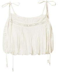 Twinset - Lace Tie-Shoulder Cropped Top - Lyst