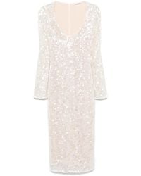Patrizia Pepe - Robe Mi-Longue À Ornements De Sequins - Lyst
