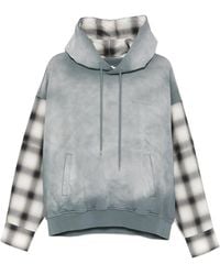 Feng Chen Wang - Check-Pattern-Sleeve Hoodie - Lyst
