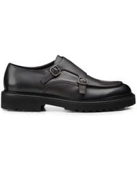 Doucal's - Double-Buckle Leather Loafers - Lyst