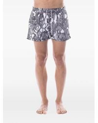 Roberto Cavalli - Floral-Print Drawstring Swim Shorts - Lyst